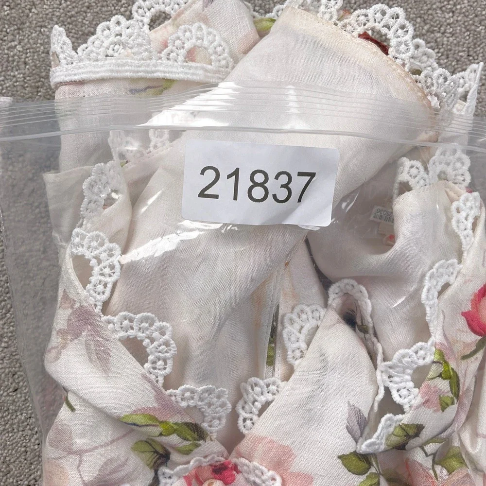 Luxxel Romper Women Medium White Pink Floral Sweetheart Whimsy Fairy‎ Romantic